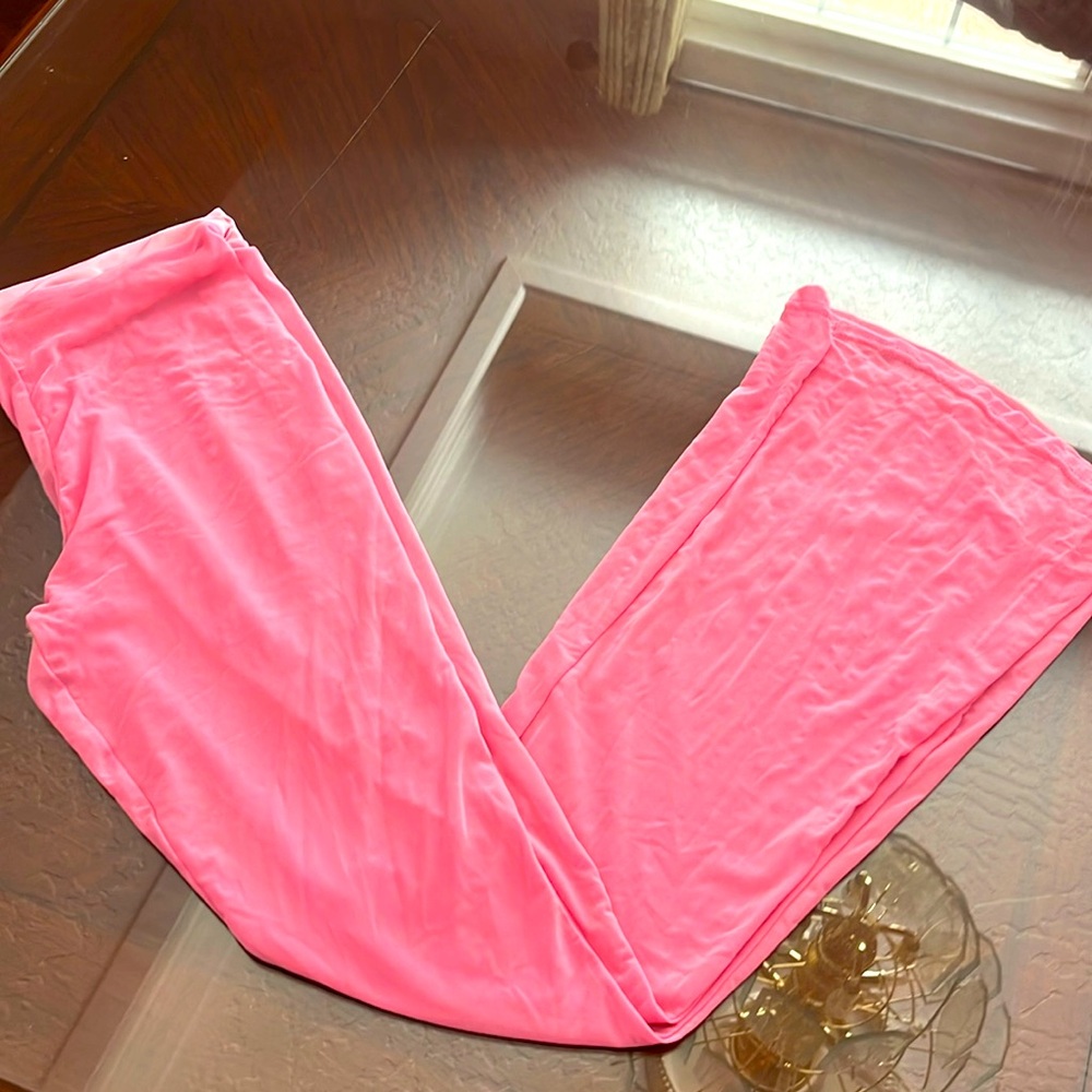 Mesh Pink Bell Bottoms (Stretchy)